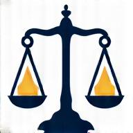 Icono de balanza de la justicia y flechas de conflicto, simbolo de disputas comerciales.